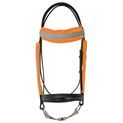 Reflector Bridle Bands by Hy Equestrian - Orange additional 2