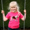 British Country Collection Flora Pony Childrens T-Shirt - Hot Pink additional 1
