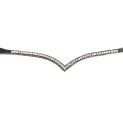 Propresicce Signature V Diamante Browband By Hy Equestrian With Silver Diamantes Brown additional 2