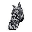 Hy Equestrian Zebra Fly Mask with Ears and Detachable Nose - Black/White additional 4