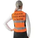 Reflector Waistcoat - Please Pass Wide &amp; Slow by Hy Equestrian - Orange/Black additional 2