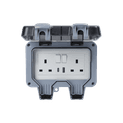 Securlec Double Outdoor Weatherproof 2 Gang Switched Socket With USB-A &amp; USB-C additional 1