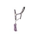 Hy Equestrian Tartan Head Collar with Lead Rope - Purple/Grey/Lilac additional 3