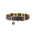 Benji &amp; Flo Sublime Polo Leather Dog Collar Green/Gold additional 2
