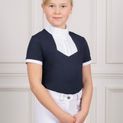 Coldstream Ng Roslin Ruffled Crystal Show Shirt Child Navy additional 3