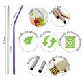 Wild &amp; Stone - Reusable Stainless Steel Drinking Straws - Rainbow - 8 Pack additional 3