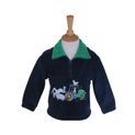 Bcc Farmyard Childrens Fleece Jacket 60 Navy/Green Trim additional 2