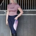 Elevate Riding Tights By Hy Equestrian Navy/Rose additional 1