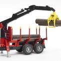 Bruder Forestry Trailer With 4 Trunks &amp; Loading Crane Grabber 1:16 additional 3
