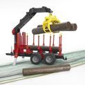 Bruder Forestry Trailer With 4 Trunks &amp; Loading Crane Grabber 1:16 additional 5