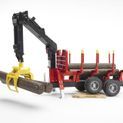 Bruder Forestry Trailer With 4 Trunks &amp; Loading Crane Grabber 1:16 additional 6