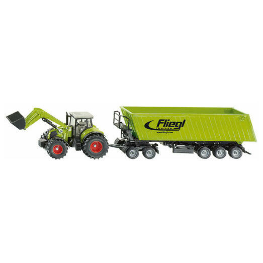 Siku Claas Tractor with Front Loader, Dolly and Tipping Trailer 1:50