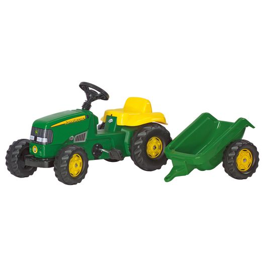 Rolly Kid John Deere Pedal Ride-On Tractor &amp; Trailer
