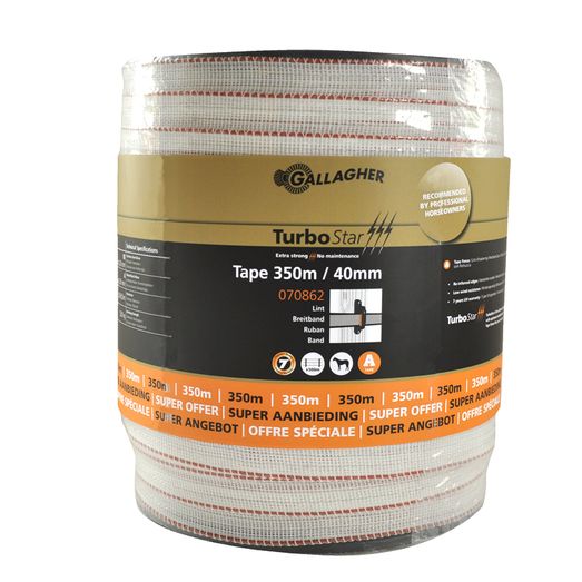 350m x 40mm Gallagher TurboStar Tape White