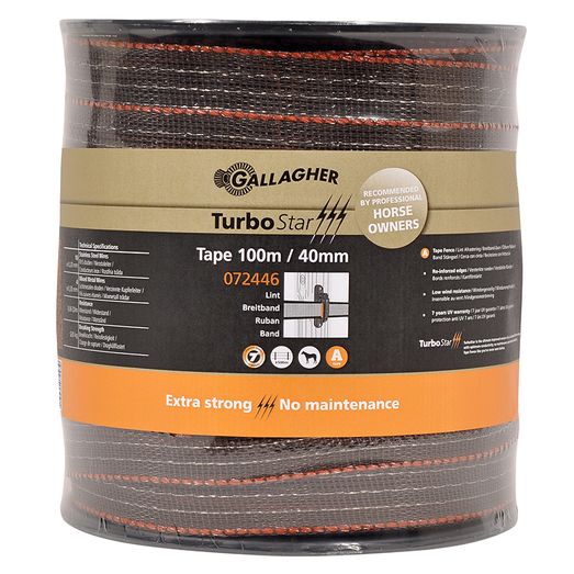 40mm x 100m Gallagher TurboStar Tape Terra (Brown)