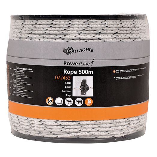 500m Gallagher Rope PowerLine White (Braided)