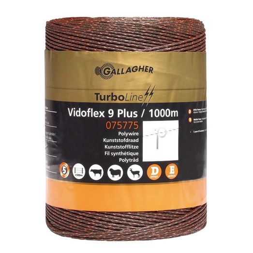1000m x Gallagher Vidoflex 9 TurboLine Terra (Brown)
