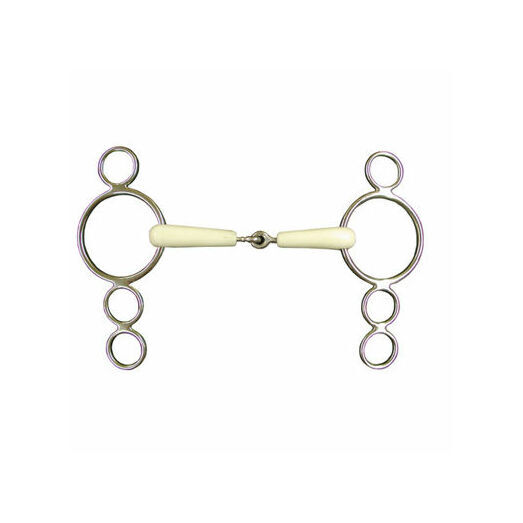 JHL Pro-Steel Bit Flexi Continental 4-Ring Jointed Snaffle