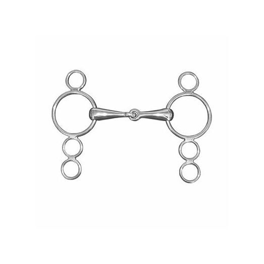 JHL Pro-Steel Bit Continental 4-Ring Snaffle
