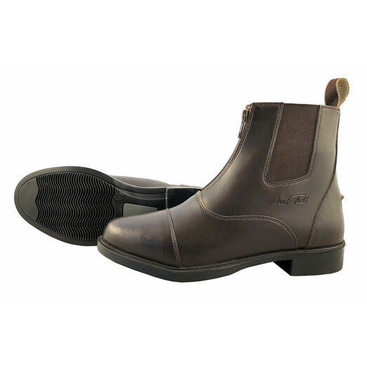 Mark Todd Jodhpur Boots Synthetic Front Zip Brown