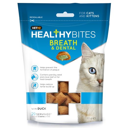 VetIQ Healthy Bites Breath &amp; Dental for Cats &amp; Kittens - 65 GM