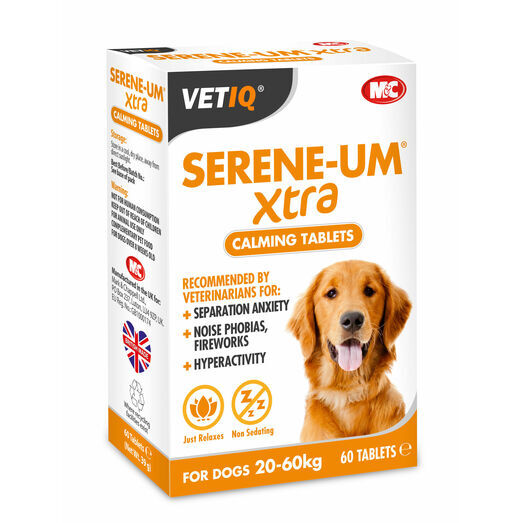 VetIQ Serene-UM Xtra Calming Tablets for Dogs 20-60kg - 60 PACK
