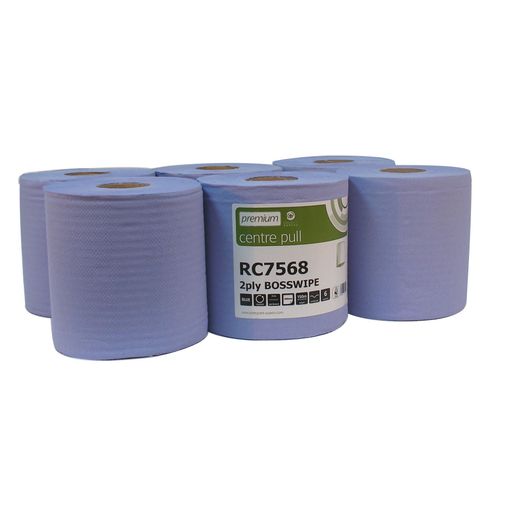 Embossed Standard C/Pullrolls 2-Ply Blue - 6 ROLLS
