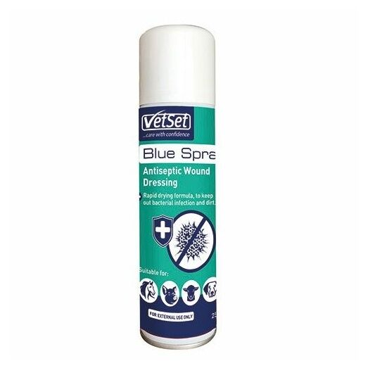 VetSet BlueSpray Antiseptic Spray - 250 ML