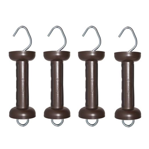 4 x Gallagher Soft touch gate handle terra (Brown) for rope/wire