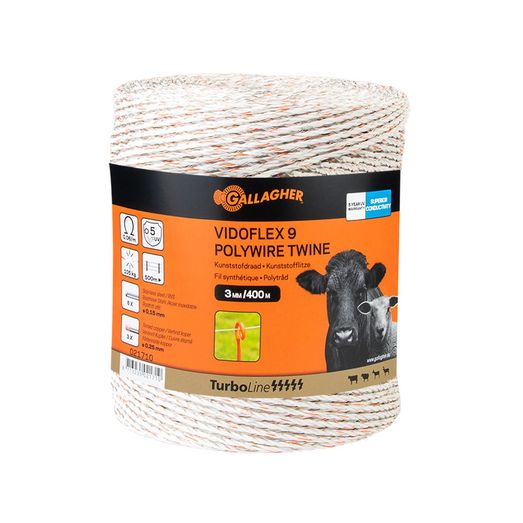 Gallagher Vidoflex 9 TurboLine Plus White 400m (twine)