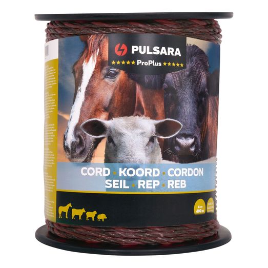 Pulsara Electric Fence Cord Pro Plus 6mm Braided terra (Brown) 400m