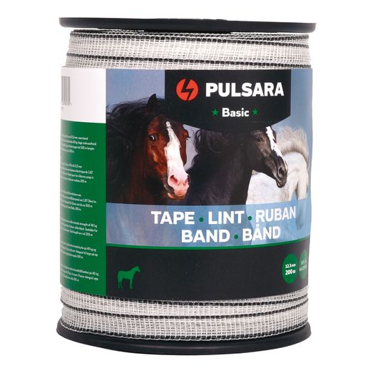 Pulsara Electric Fence Tape Basic 12.5mm 200m white