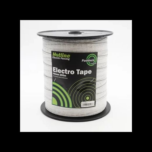 Hotline White Paddock Tape - 40mm x 200m