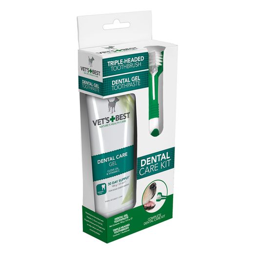 Vets Best Dental Care Kit For Dogs - Brush &amp; Gel