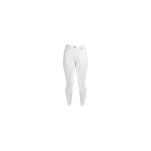 Caldene Breeches Aintree Mid Waist Full Seat Ladies White - CLEARANCE SPECIAL