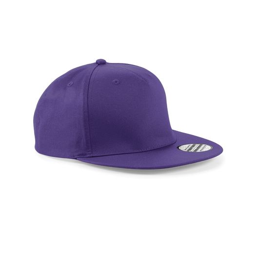 Beechfield  5 panel Snapback Rapper Cap Purple