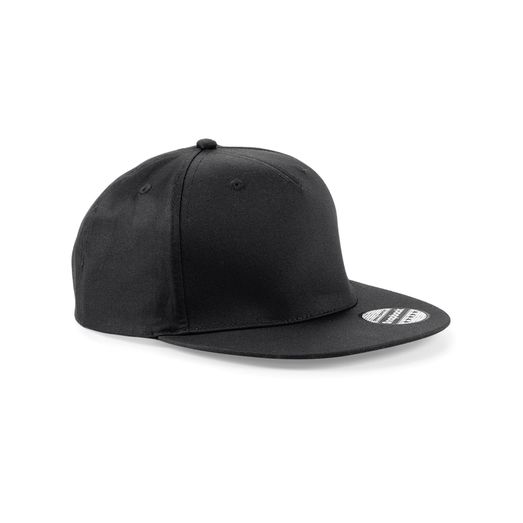 Beechfield  5 panel Snapback Rapper Cap Black