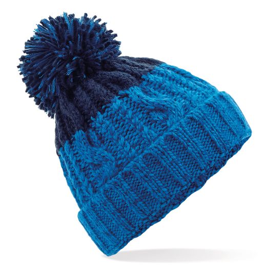 Beechfield  Apres Beanie Azure Blue/ Oxford Navy