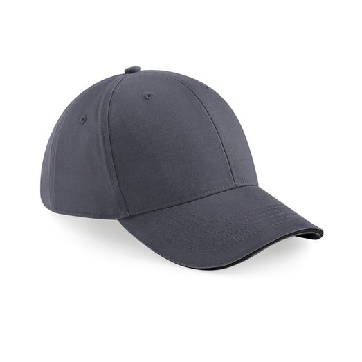 Beechfield  Athleisure 6 Panel Cap Graphite Grey/Black