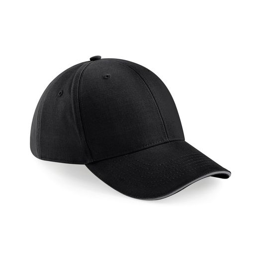 Beechfield  Athleisure 6 Panel Cap Black/Graphite
