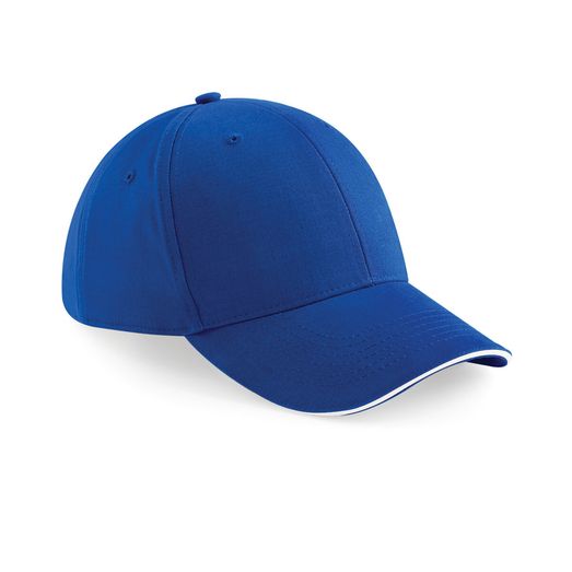 Beechfield  Athleisure 6 Panel Cap Bright Royal/White