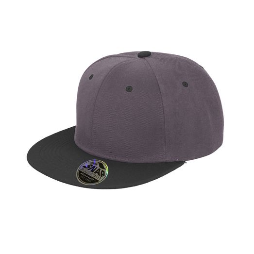 Result Core Bronx Original Flat Peak Snap Back Dual Colour Cap Heather Grey/Black