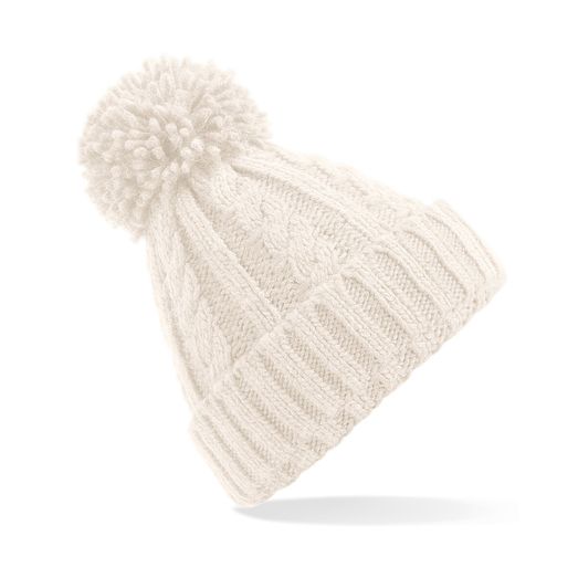 Beechfield  Cable Knit Melange Beanie Oatmeal