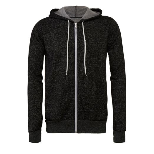 Bella Canvas Unisex Sponge Fleece Full-Zip Hoodie DTG Black