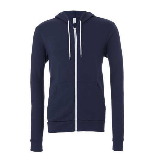 Bella Canvas Unisex Sponge Fleece Full-Zip Hoodie Navy Blue