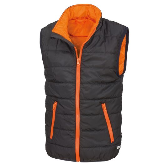 Result Core Child's Padded Bodywarmer Black/Orange