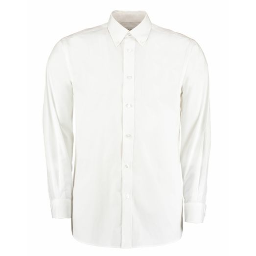 Kustom Kit Classic Fit Long LSeeve Workforce Shirt White
