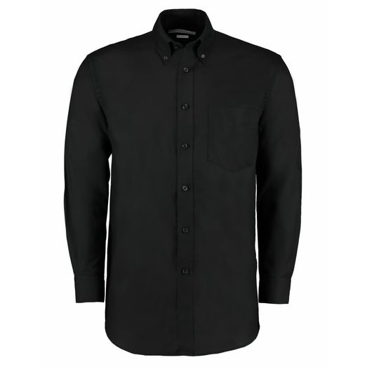 Kustom Kit Classic Fit Long Sleeve Workwear Oxford Shirt Black
