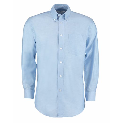 Kustom Kit Classic Fit Long Sleeve Workwear Oxford Shirt Light Blue