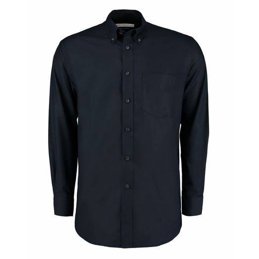Kustom Kit Classic Fit Long Sleeve Workwear Oxford Shirt French Navy